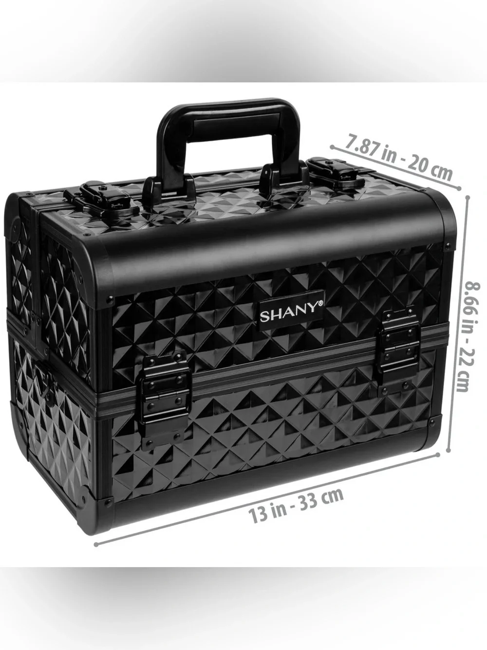 SHANY Fantasy Collection Black Makeup Train Case Cosmetic Organizer Box